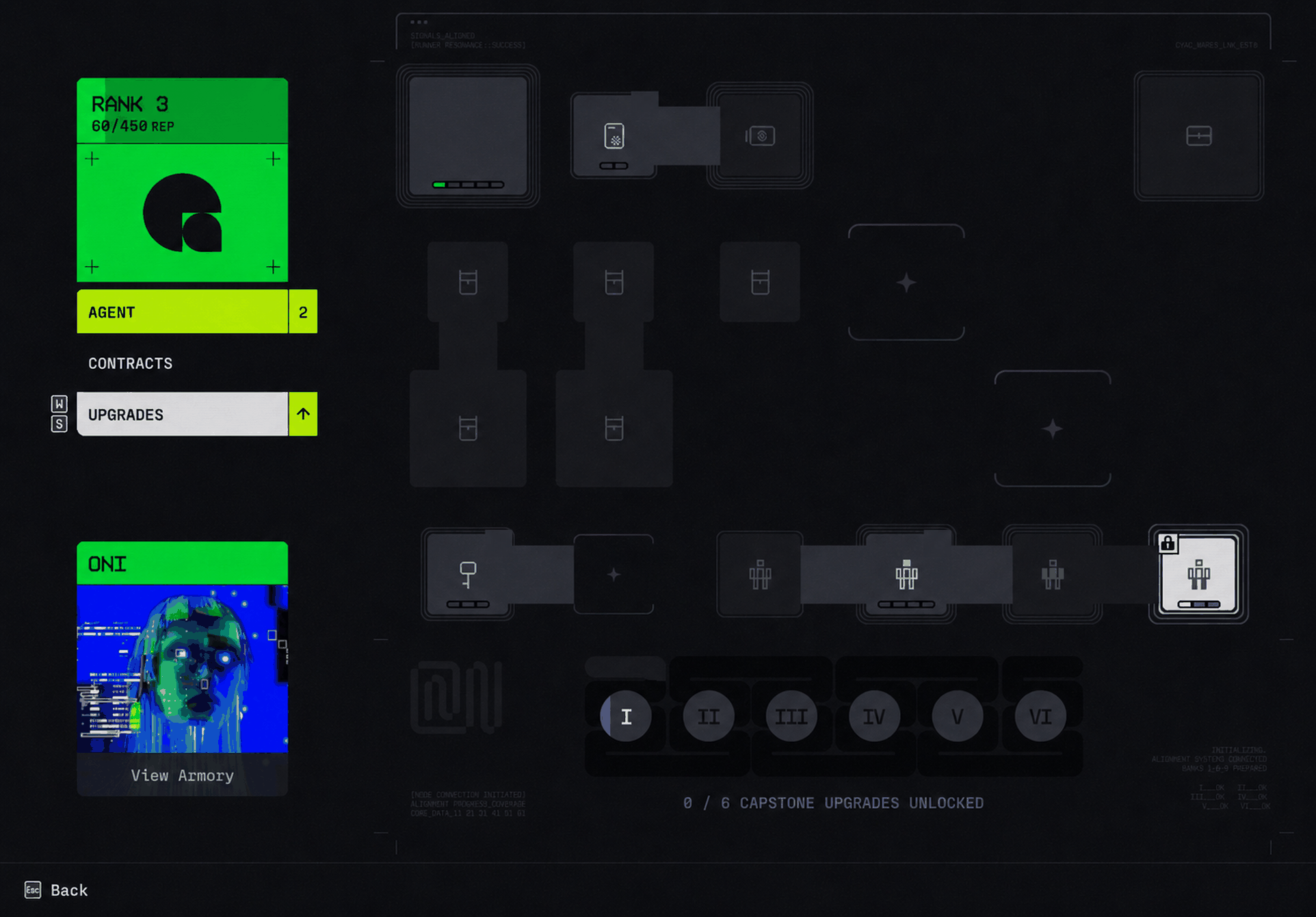 Cyberacme upgrade tree screenshot